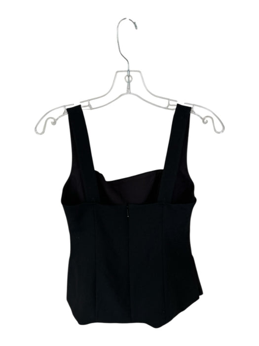 Babaton Size 6 Black Polyester Sleeveless Side Slits Back Zip Top Black / 6