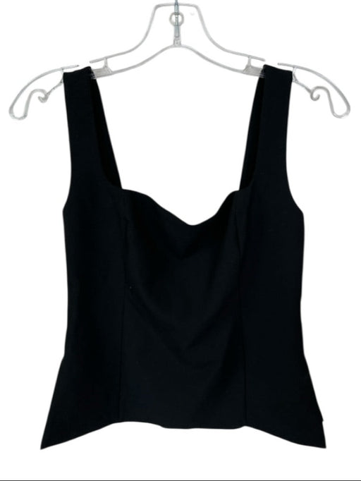 Babaton Size 6 Black Polyester Sleeveless Side Slits Back Zip Top Black / 6