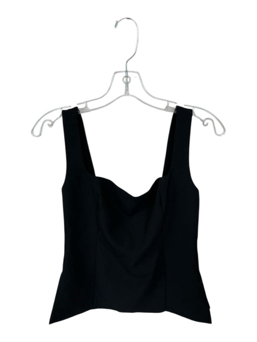 Babaton Size 6 Black Polyester Sleeveless Side Slits Back Zip Top Black / 6
