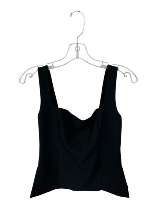 Babaton Size 6 Black Polyester Sleeveless Side Slits Back Zip Top Black / 6