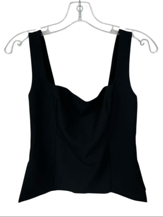 Babaton Size 6 Black Polyester Sleeveless Side Slits Back Zip Top Black / 6