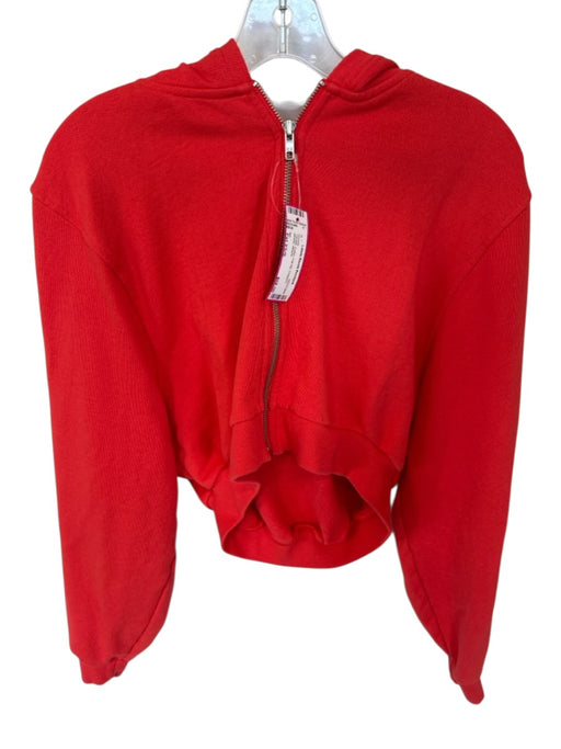 Alo Size Est XS/S Tomato Cotton Full Zip Cropped Athletic Hoodie Tomato / Est XS/S