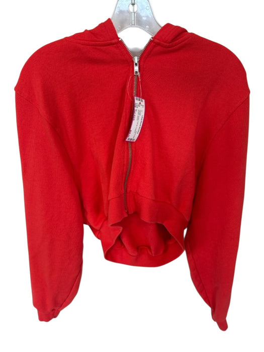 Alo Size Est XS/S Tomato Cotton Full Zip Cropped Athletic Hoodie Tomato / Est XS/S