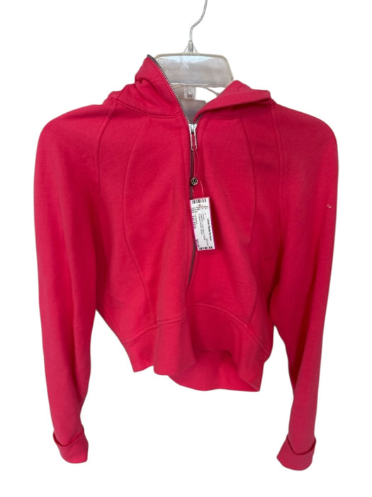 Lululemon Size Est XS/S Coral Pink Cotton Blend Full Zip Cropped Athletic Hoodie Coral Pink / Est XS/S