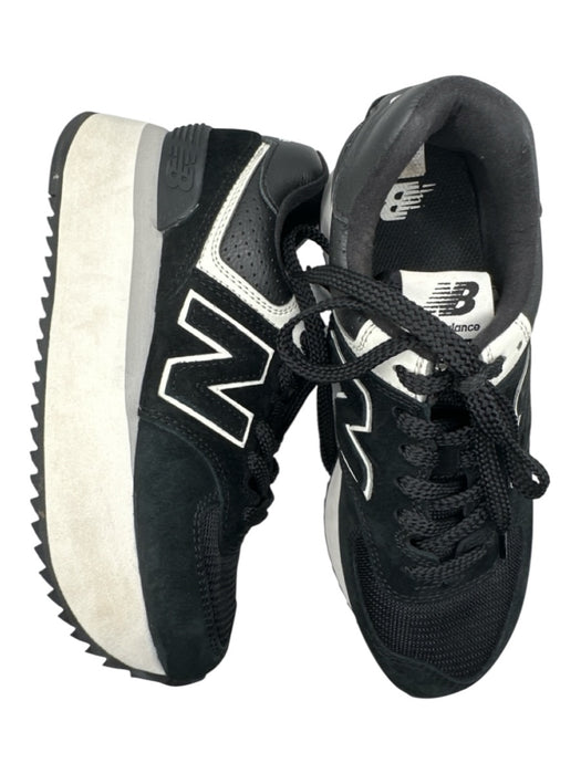 New Balance Shoe Size 6.5 Black & White Suede & Canvas Platform Lace Up Sneakers Black & White / 6.5