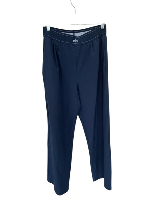 Alo Yoga Size Est M Navy & white Nylon Waist Band High Waist Wide Leg Pants Navy & white / Est M