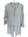 FP Beach Size XS Light Gray Cotton Elastic Waist Waffle Wide Leg Pants Set Light Gray / XS