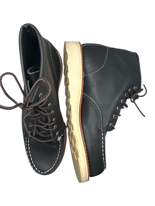 Red Wing Shoe Size 6.5 Black Leather Lace Up Stitching Booties Black / 6.5