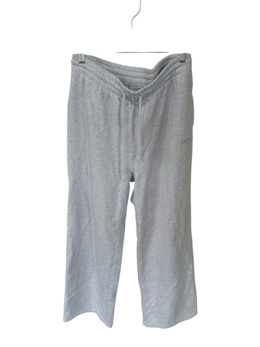 Aritzia Size M Light Gray Cotton Drawstring Heathered Wide Leg Athletic Pants Light Gray / M
