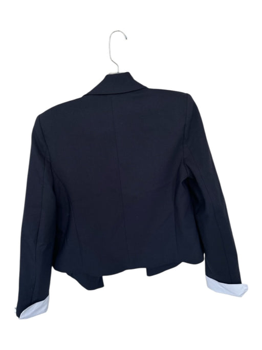 Zara Size S Navy Viscose Blend Shoulder Pads Double Breast Cropped Blazer Jacket Navy / S