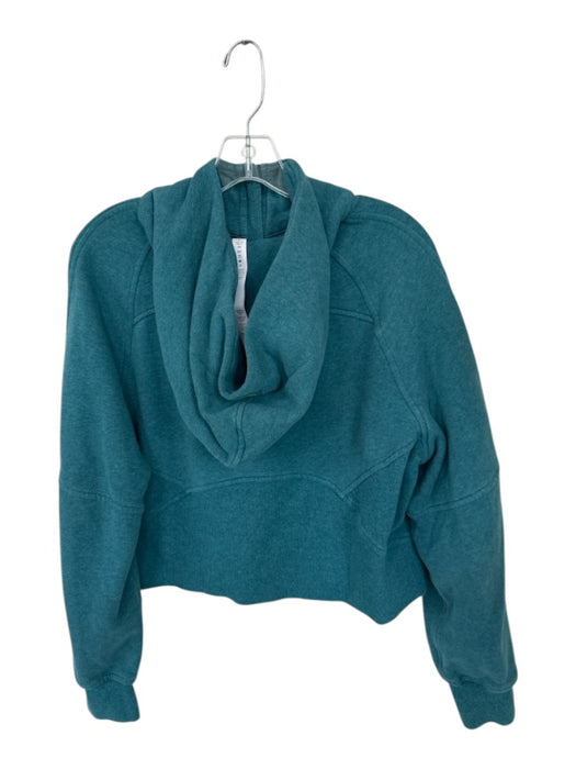 Lululemon Size XS/S Teal Cotton Blend Hood Half Zip Cropped Athletic Jacket Teal / XS/S