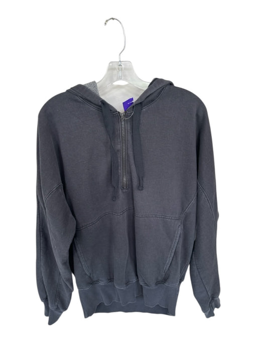 FP Movement Size S Charcoal Cotton Hood Half Zip Kangaroo Pocket Athletic Jacket Charcoal / S