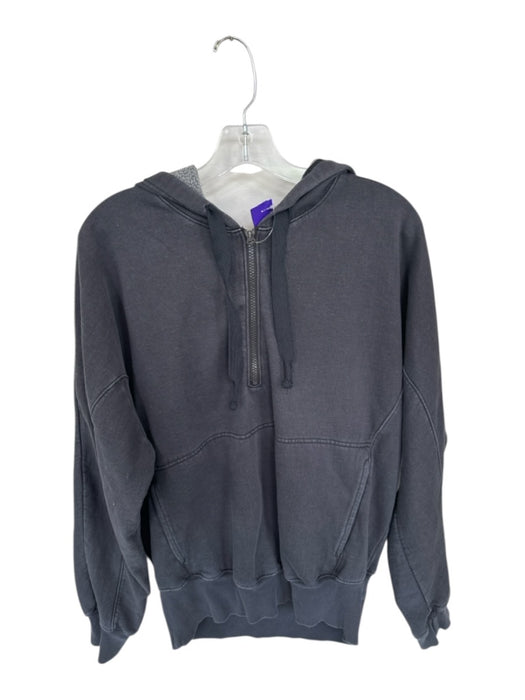 FP Movement Size S Charcoal Cotton Hood Half Zip Kangaroo Pocket Athletic Jacket Charcoal / S
