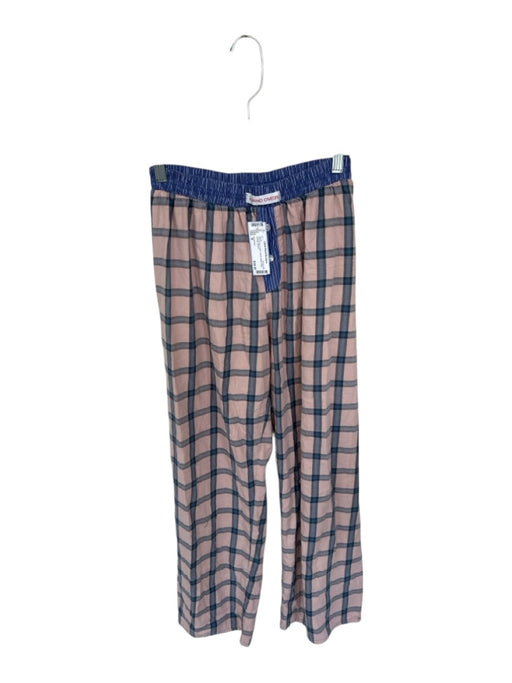 Hand Over Size M Pink & blue Cotton Elastic Waist Plaid Lounge Pants Pink & blue / M