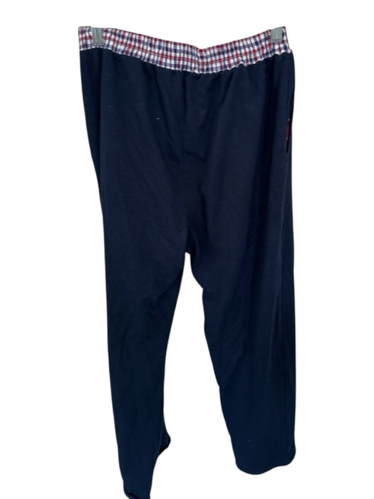 Hand Over Size Est M Navy & Red Cotton Elastic Waist Checkered Detail Pants Navy & Red / Est M