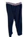 Hand Over Size Est M Navy & Red Cotton Elastic Waist Checkered Detail Pants Navy & Red / Est M