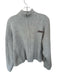 Adanola Size M Gray & Maroon Cotton Blend Long Sleeve Ribbed Full Zip Jacket Gray & Maroon / M