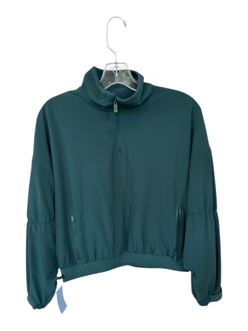 Alo Size Est M Teal Green Fleece Lined Half Zip Athletic Jacket Teal Green / Est M