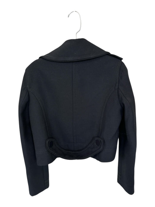 Zara Size M Black Polyester Blend Double Breast Cropped Jacket Black / M