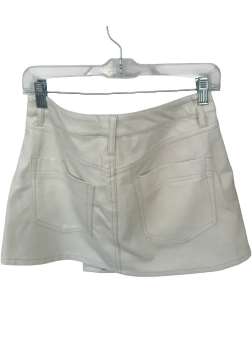 We The Free Size 27 Cream Vegan Leather Buttons Mini Skort Cream / 27