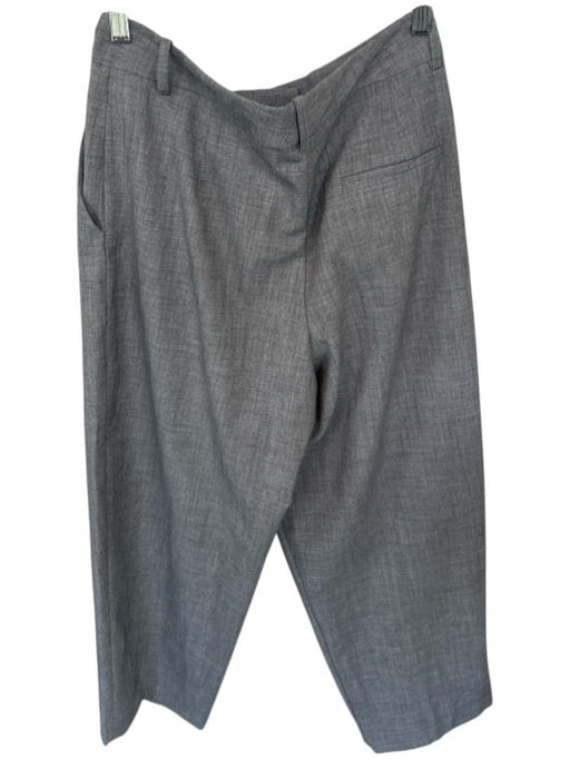 Zara Size M Gray Polyester Blend High Waist Pleat Detail Cropped Trouser Pants Gray / M