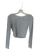 Alo Size Est S Gray Long Sleeve Crossover Cropped Athletic Top Gray / Est S