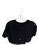 Alo Size Est M Black Cotton Blend Short Sleeve Mesh Detail Cropped Athletic Top Black / Est M