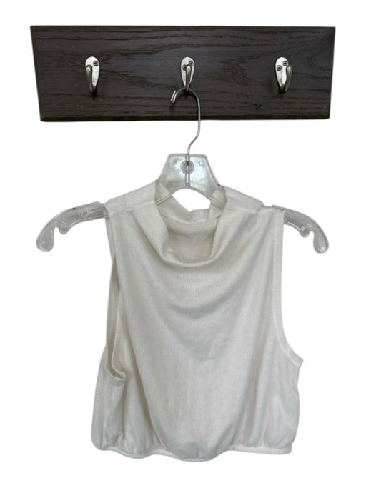 Alo Size Est M Cream Mock Neck Sleeveless Elastic Waist Athletic Top Cream / Est M