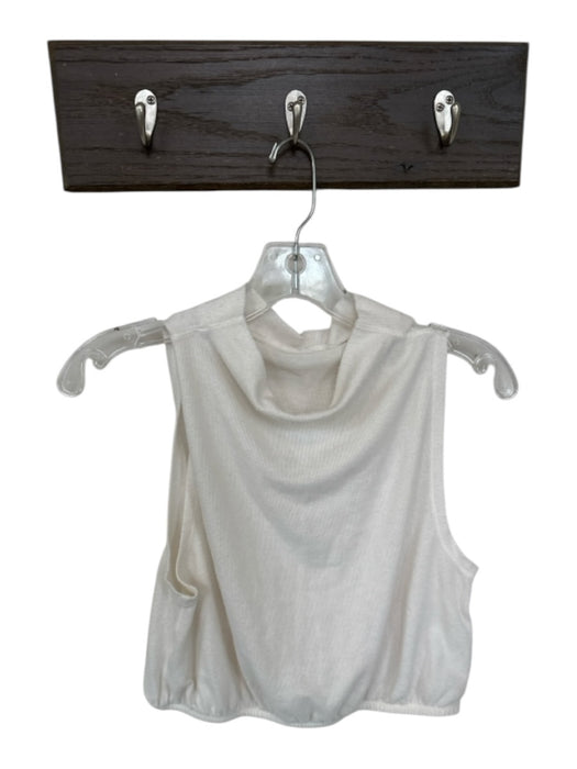 Alo Size Est M Cream Mock Neck Sleeveless Elastic Waist Athletic Top Cream / Est M