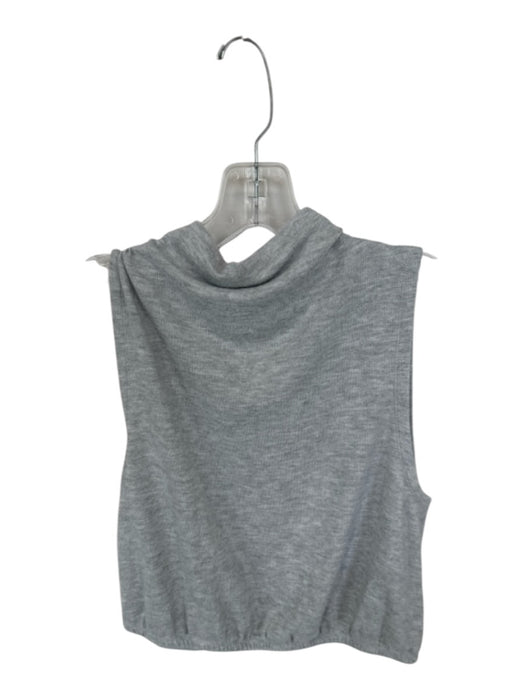 Alo Size M Light Gray Polyester Blend Mock Neck Sleeveless Elastic Waist Top Light Gray / M