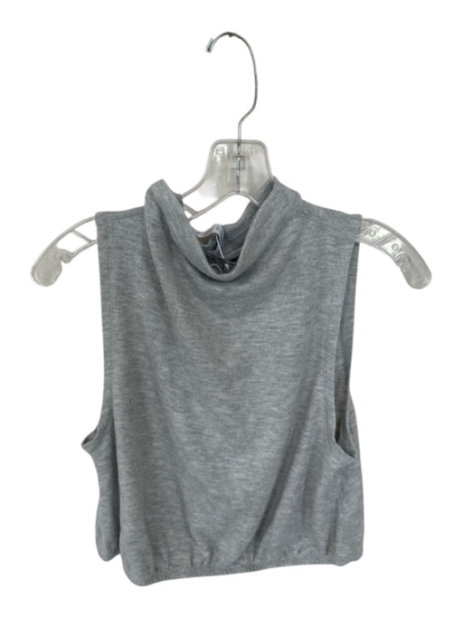 Alo Size M Light Gray Polyester Blend Mock Neck Sleeveless Elastic Waist Top Light Gray / M