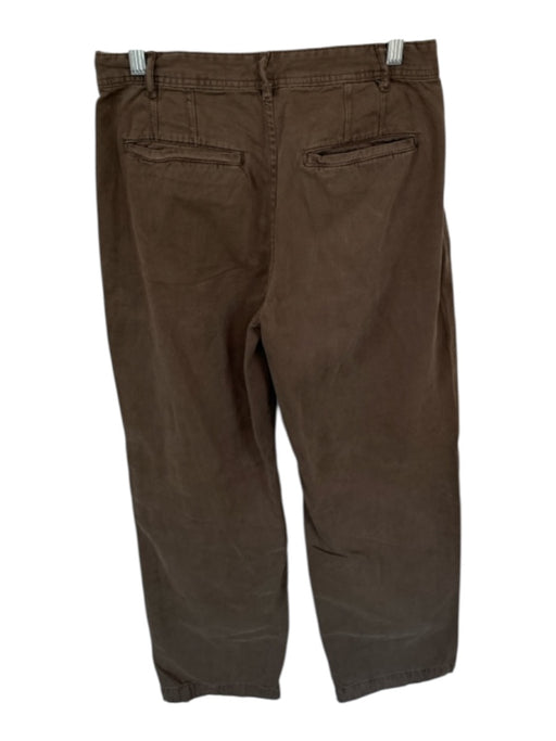 Free People Size 4 Brown Cotton High Waist Pleat Detail Wide Leg Pants Brown / 4