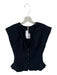 Free People Size S Black Cotton Cap Sleeve Pleat Detail Buttons Top Black / S