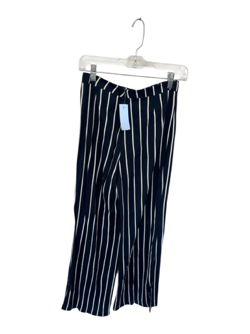 Reformation Size 4 Navy & white Viscose High Waist Striped Wide Leg Pants Navy & white / 4