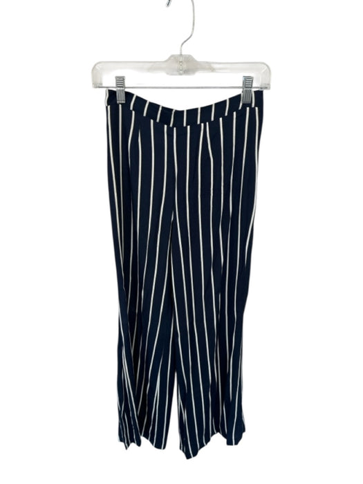 Reformation Size 4 Navy & white Viscose High Waist Striped Wide Leg Pants Navy & white / 4