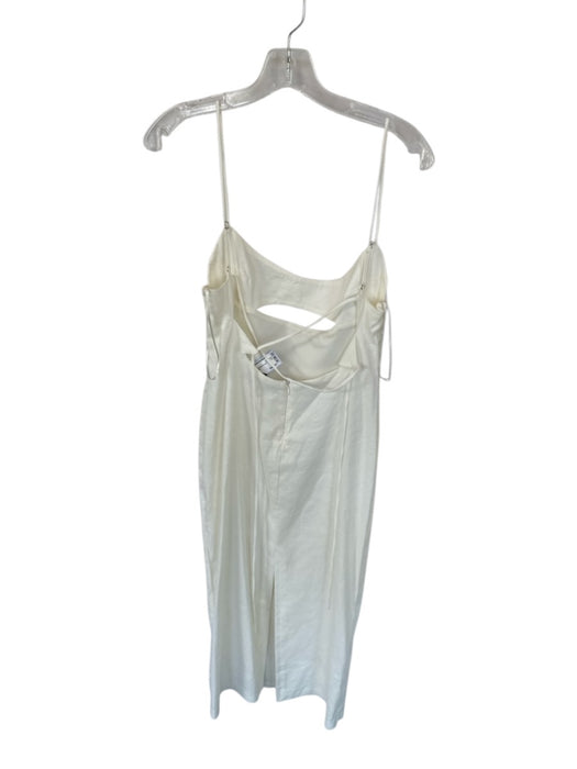 Zara Size S Cream Viscose Spaghetti Strap Lace Up Back Maxi Dress Cream / S