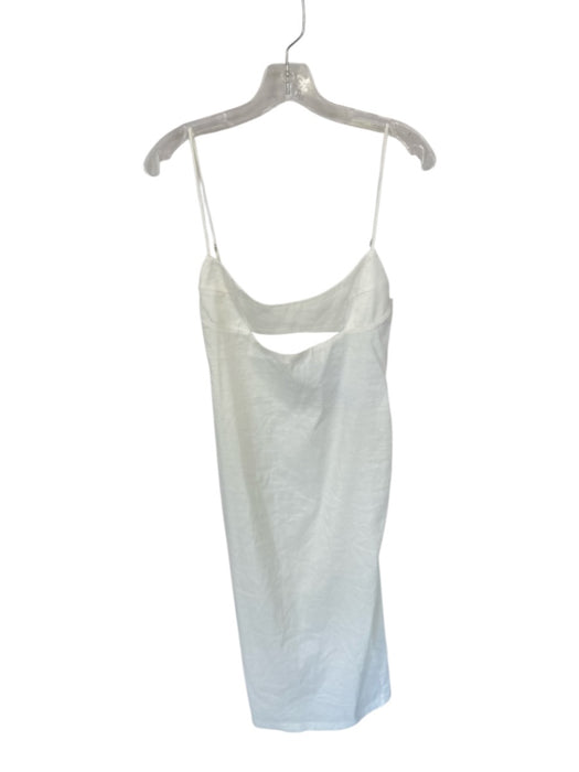 Zara Size S Cream Viscose Spaghetti Strap Lace Up Back Maxi Dress Cream / S