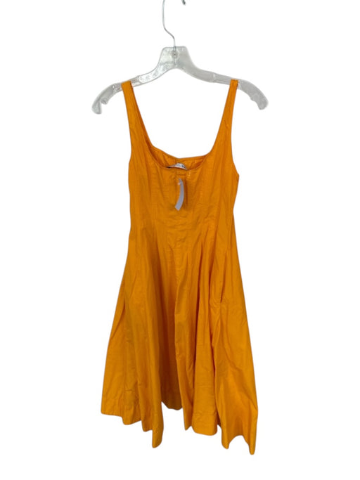Zara Size M Orange Cotton Sleeveless Stitching Front Pockets Maxi Dress Orange / M
