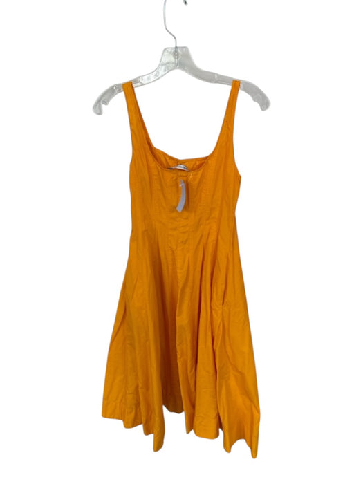 Zara Size M Orange Cotton Sleeveless Stitching Front Pockets Maxi Dress Orange / M