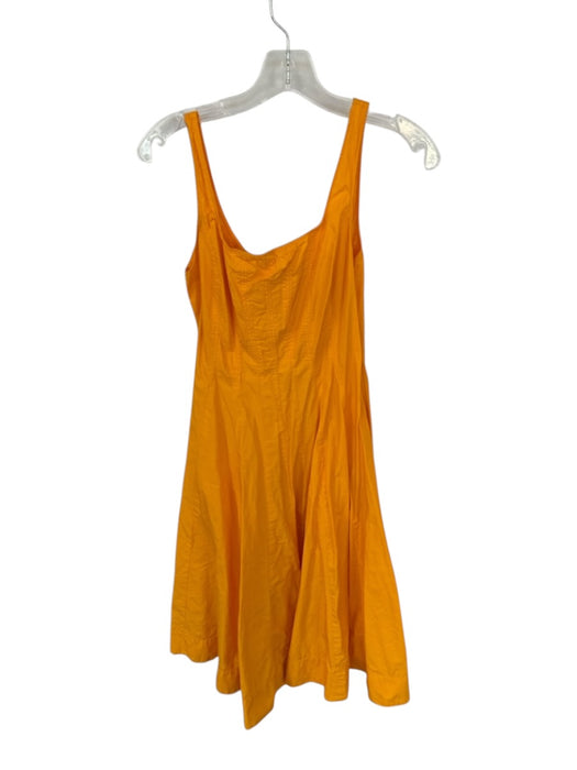 Zara Size M Orange Cotton Sleeveless Stitching Front Pockets Maxi Dress Orange / M