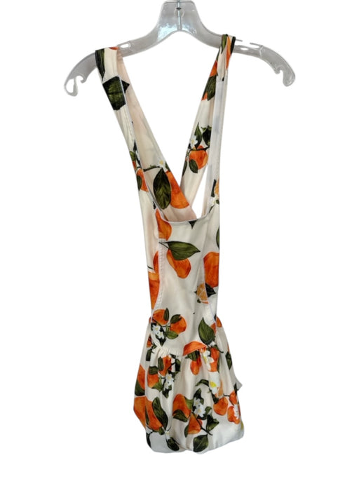 Zara Size M Orange & Green Polyester Sleeveless Oranges Bubble Hem Dress Orange & Green / M