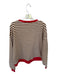 We The Free Size XS Brown & Red Cotton Long Sleeve Striped Crew Neck Top Brown & Red / XS