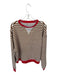We The Free Size XS Brown & Red Cotton Long Sleeve Striped Crew Neck Top Brown & Red / XS