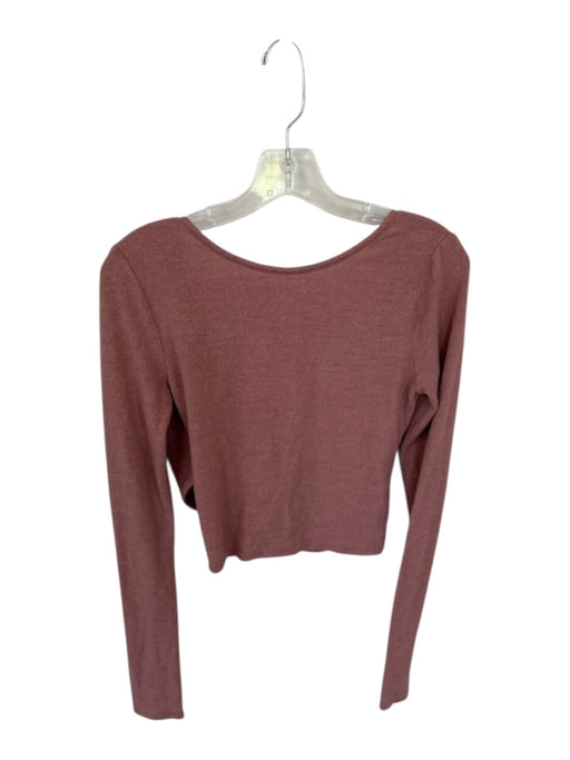 Alo Size Est S Mauve Long Sleeve Crossover Cropped Athletic Top Mauve / Est S