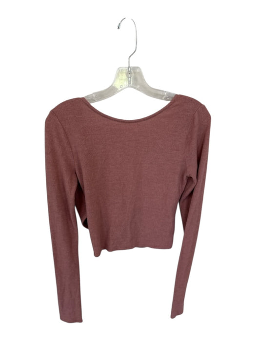 Alo Size Est S Mauve Long Sleeve Crossover Cropped Athletic Top Mauve / Est S