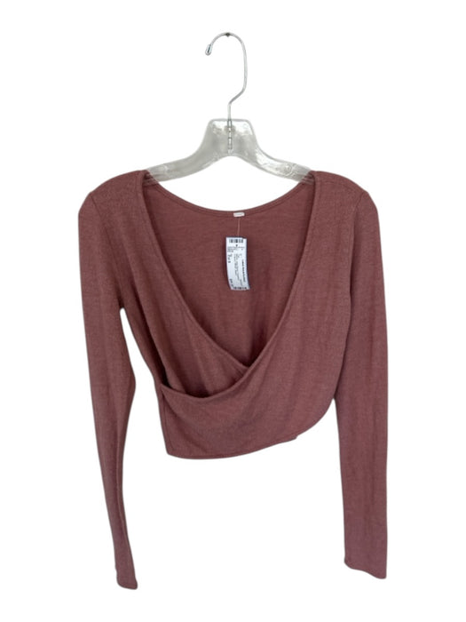 Alo Size Est S Mauve Long Sleeve Crossover Cropped Athletic Top Mauve / Est S