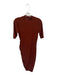 Zara Size M Rust Mock Neck Ribbed Short Sleeve Gathered Side Dress Rust / M