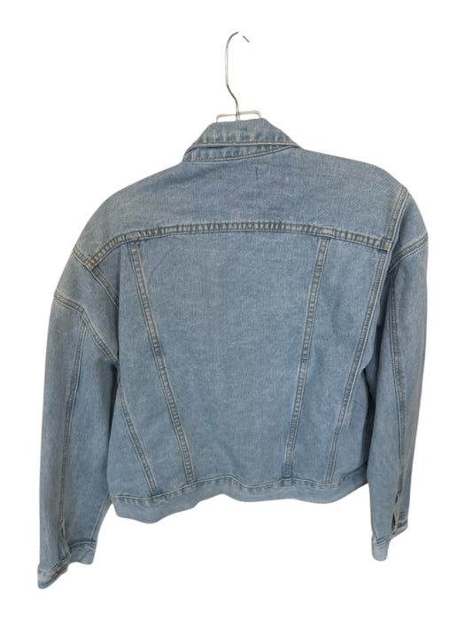 Size S Light Wash Cotton Long Sleeve Denim Cropped Jacket Light Wash / S