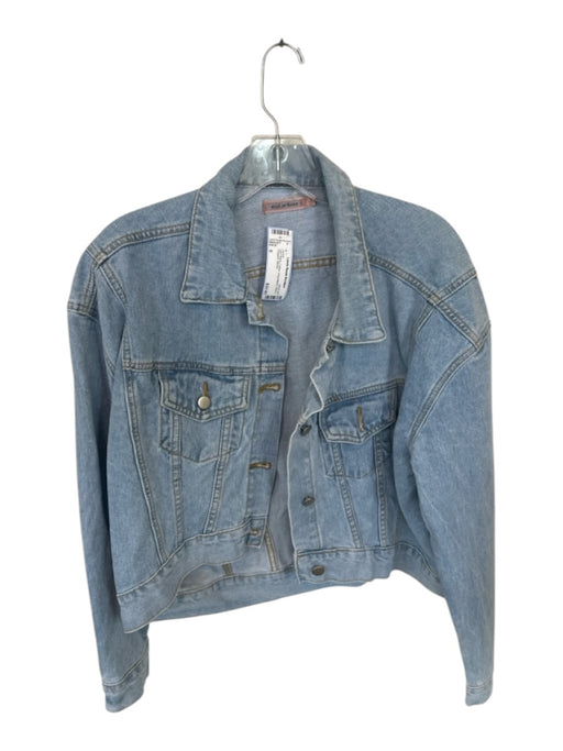 Size S Light Wash Cotton Long Sleeve Denim Cropped Jacket Light Wash / S