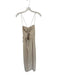 Zara Size M Tan Cotton Spaghetti Strap Gathered Side Maxi Dress Tan / M